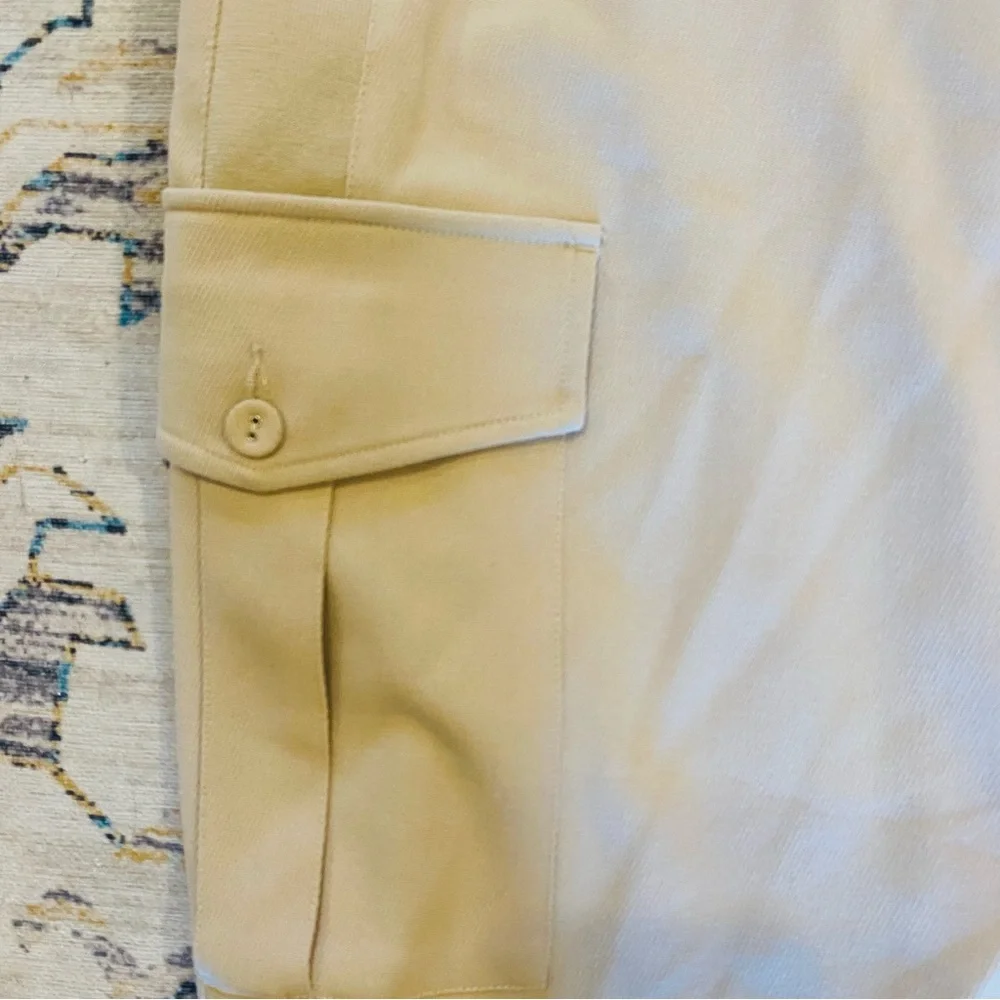 Donna Karan NWT Size 12 Bouquet Beige Skirt Cargo Pockets Stretchy Belt Loops - Picture 3 of 8